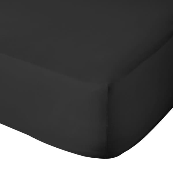 Black 300tc Egyptian Cotton Fitted Sheet