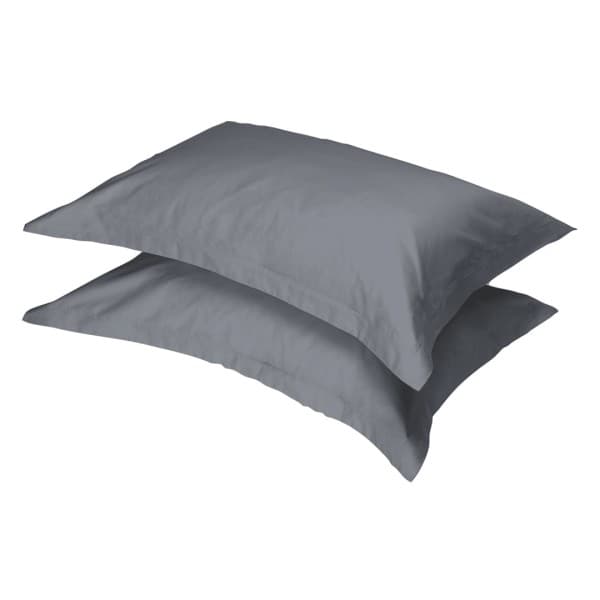 Oxford Charcoal Cotton 200tc Pillowcase Pair