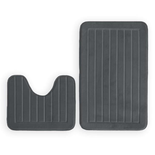 Charcoal Memory Foam Bath Mat Set