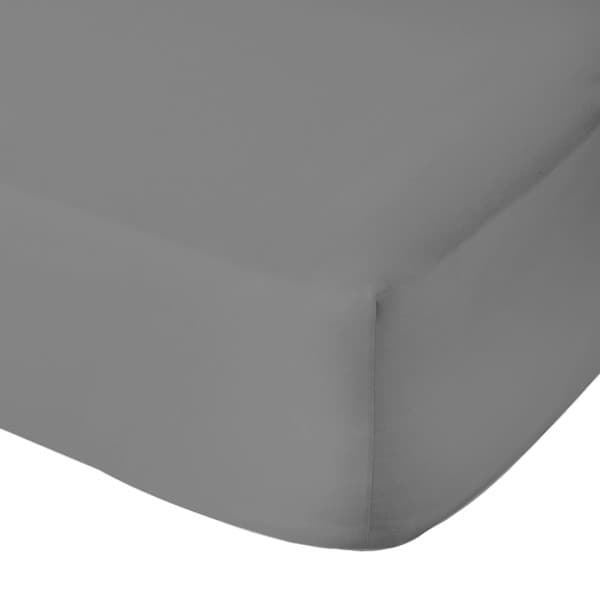 Charcoal Cotton 200tc Fitted Sheet