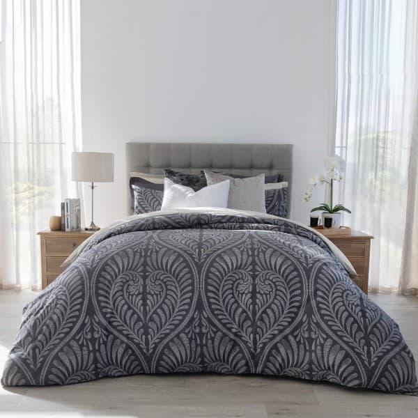 ELIANA CHARCOAL DUVET COVER SET