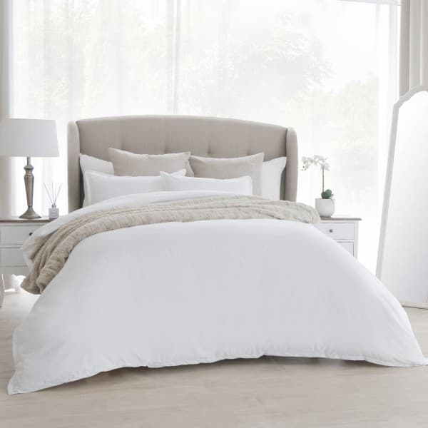 WHITE SUPIMA COTTON 450TC OXFORD DUVET COVER SET