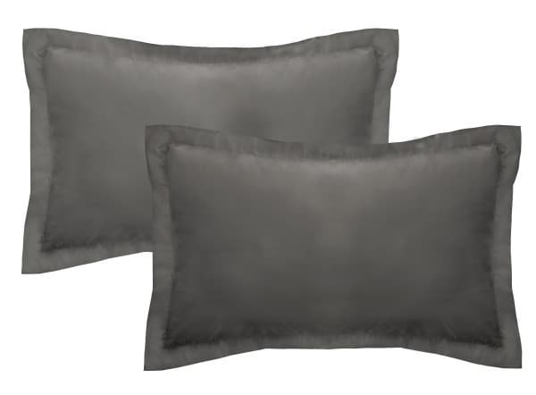 Oxford Charcoal Cotton 600tc Pillowcase Pair