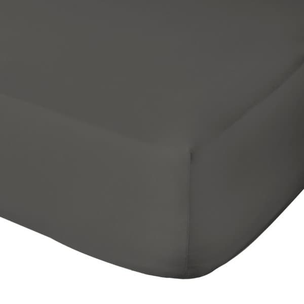 CHARCOAL 600TC EGYPTIAN COTTON FITTED SHEET