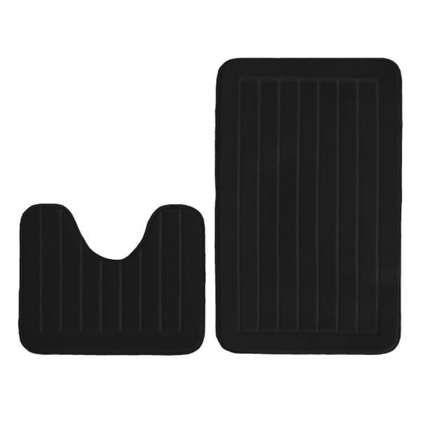 Black Memory Foam Bath Mat Set