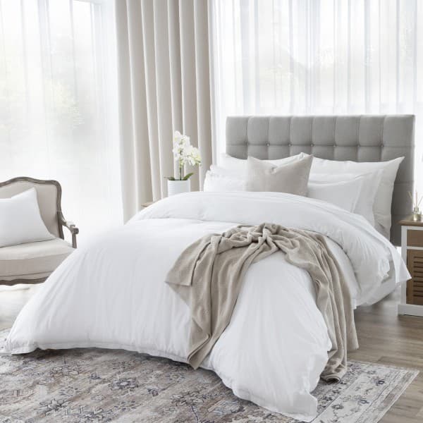 Oxford White Cotton 200tc Duvet Cover Set