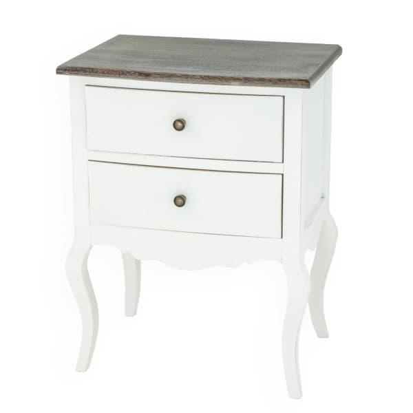 Amelia White 2 Drawer Bedside Table