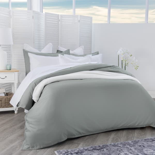 SEAFOAM SUPIMA COTTON 450TC OXFORD DUVET COVER SET