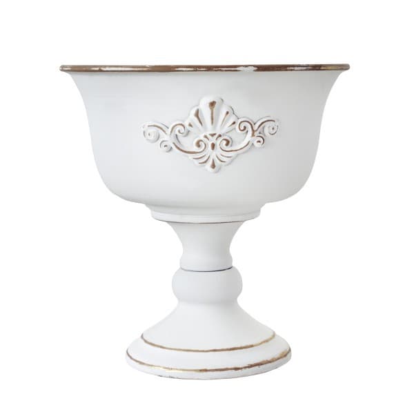 WHITE MEDIUM METAL POT