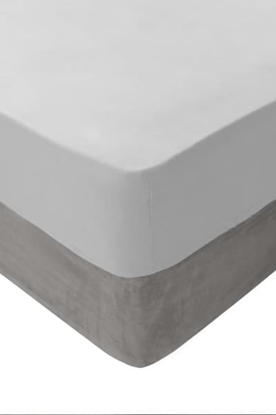 Grey Brushed Cotton Fitted Sheet