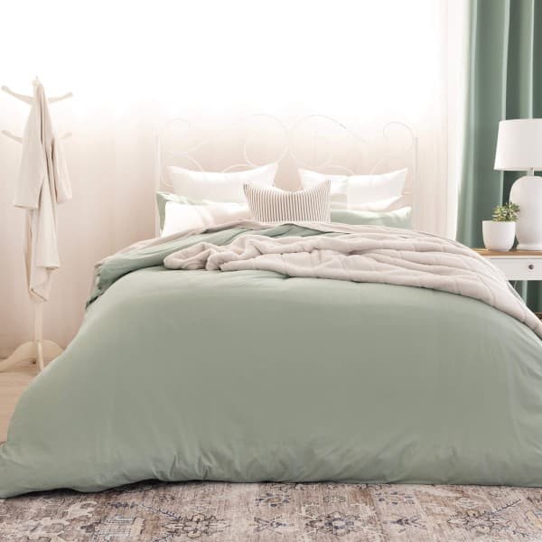 Sage Brushed Cotton Duvet Cover Set