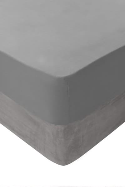 Charcoal Brushed Cotton Fitted Sheet