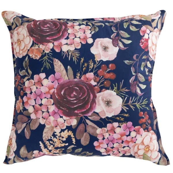 Scatter Cushion Deep Roses Navy