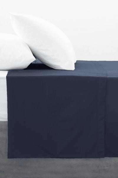 Navy Polycotton 144tc Flat Sheet