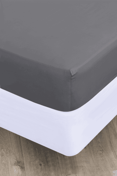 Charcoal 300tc Egyptian Cotton Fitted Sheet