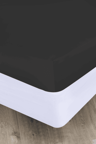 Black 300tc Egyptian Cotton Fitted Sheet
