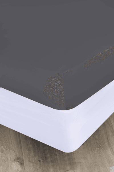 CHARCOAL 600TC EGYPTIAN COTTON FITTED SHEET
