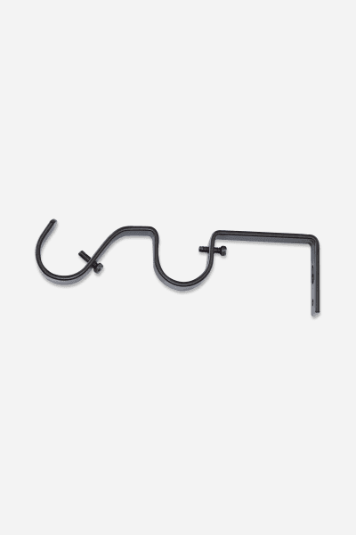 BLACK STEEL DOUBLE CURTAIN BRACKET