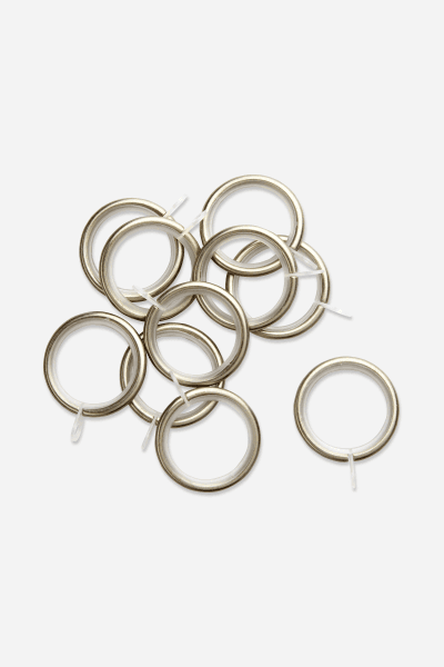 SILVER METAL CURTAIN RINGS WITH HOOKS