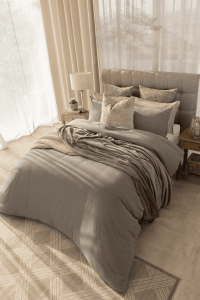 Charcoal Washed Cotton Duvet Cover Set