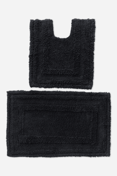 Ollie Black Bath Rug Set