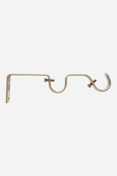 BRUSHED BRONZE 25MM STEEL DOUBLE CURTAIN BRACKET