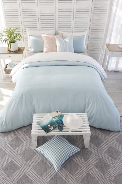 Duck Egg  Washed Cotton Duvet Cover Set
