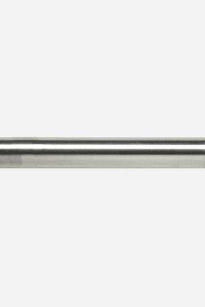 BRUSHED SILVER 25MM STEEL CURTAIN ROD 2M
