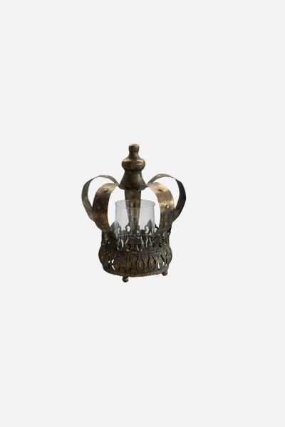 GOLD CROWN CANDLE HOLDER SMALL