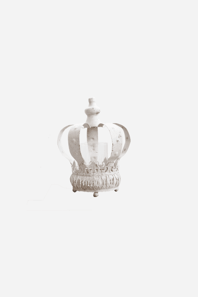 WHITE CROWN CANDLE HOLDER MEDIUM