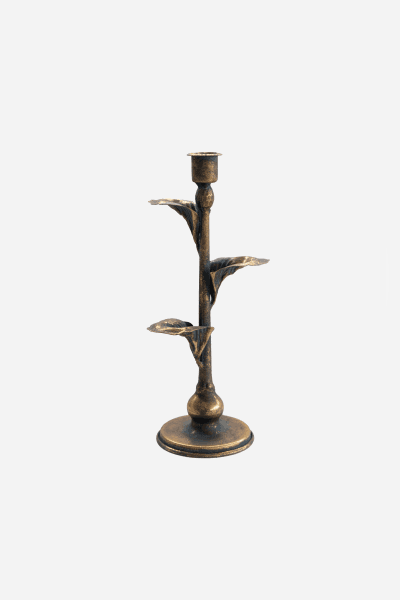 GOLD LEAF CANDLE HOLDER SMALL