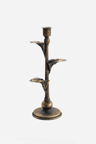 GOLD LEAF CANDLE HOLDER LARGE