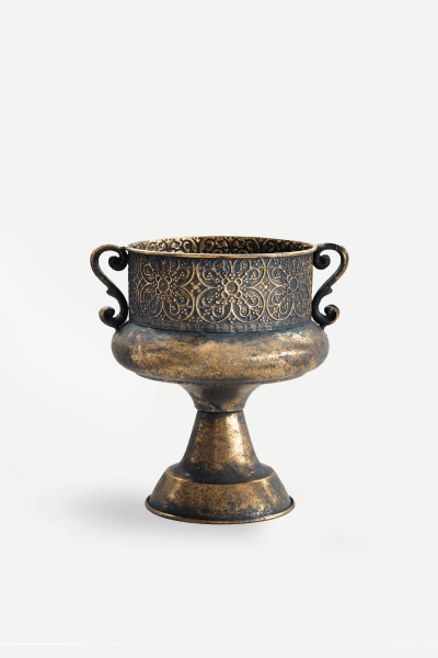GOLD FLOWER  POT MEDIUM