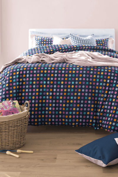 KYLIE MIDNIGHT BLUE DUVET COVER SET