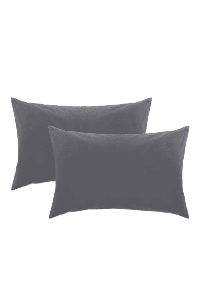 CHARCOAL 600TC EGYPTIAN COTTON PILLOWCASE PAIR