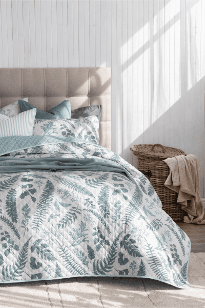 FERN DUCK EGG QUILT SET