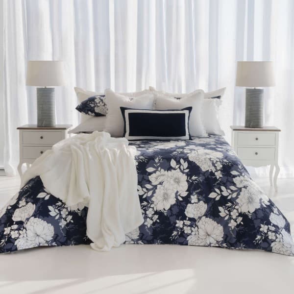 Azalia Midnight Blue Duvet Cover Set