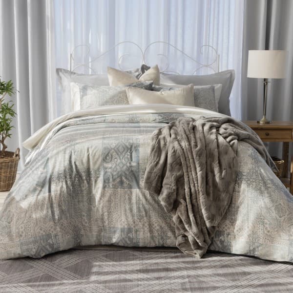 DAHLIA NATURAL DUVET COVER SET