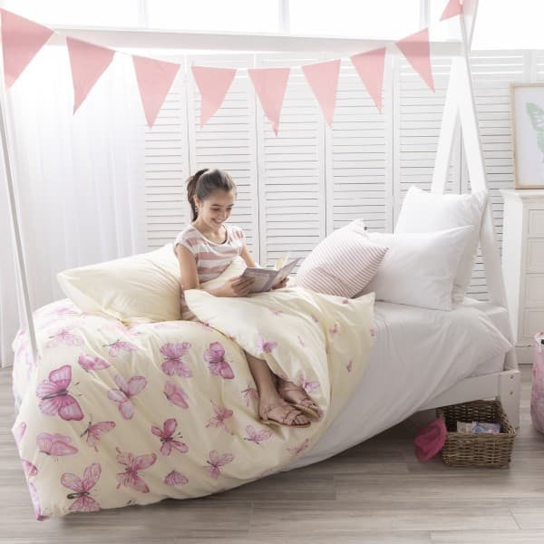 BUTTERFLY YELLOW DUVET COVER SET