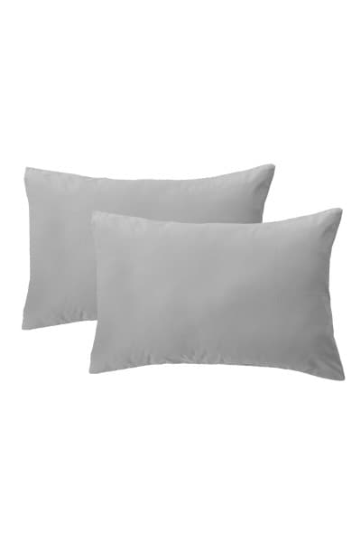 Grey Brushed Cotton Pillowcase Pair