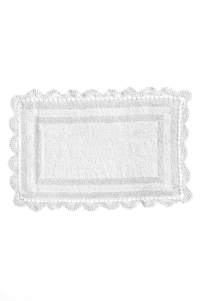 Crochet White Bath Rug