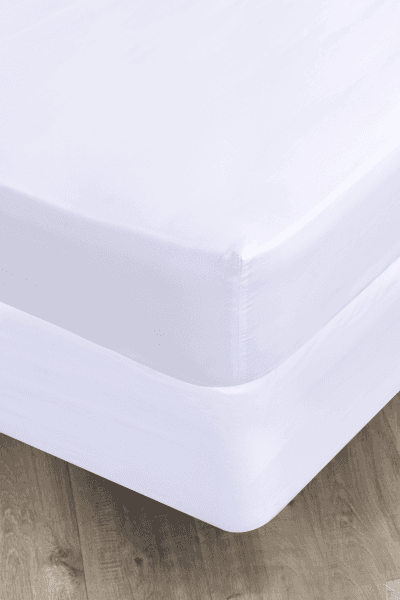 White Polycotton 144tc Fitted Sheet