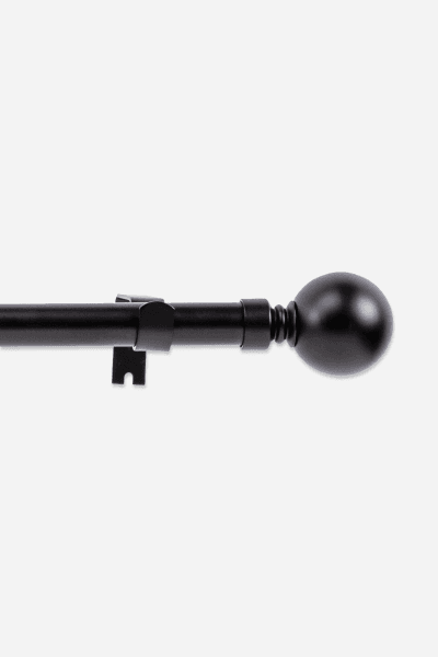 MATTE BLACK EXPANDABLE CURTAIN ROD SET 1.5M