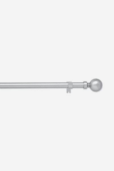 BRUSHED SILVER EXPANDABLE CURTAIN ROD SET 1.5M