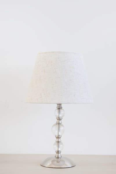 SATIN CHROME & CRYSTAL LAMP