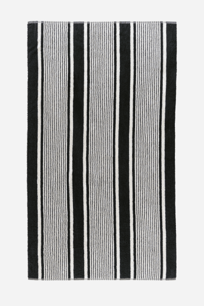 BLACK LUXURY STRIPES BEACH TOWEL