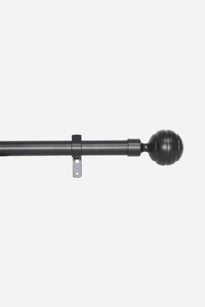 MATTE BLACK EXPANDABLE CURTAIN ROD SET 2.2M