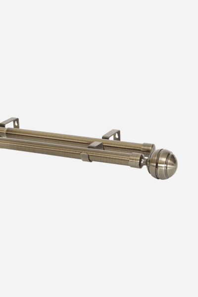 BRUSHED BRONZE EXPANDABLE CURTAIN ROD SET RIDGED 2.2M