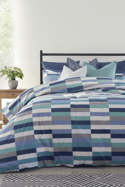 ADAM MIDNIGHT BLUE DUVET COVER SET