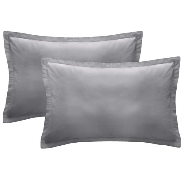 Oxford Charcoal Washed Cotton Pillowcase Pair